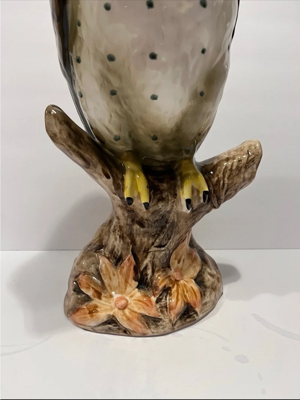 Vintage 16 1/2 tall! Ceramic Perched Owl Exceptional Condition! Tilso brand